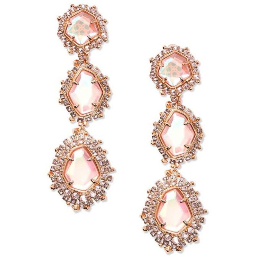 Kendra Scott Aria Statement Earrings in rose gold.